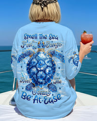 SMELL THE SEA FEEL THE BREEZE TURTLE ALL OVER PRINT - TLNT2910252