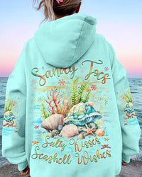 SANDY TOES SALTY KISSES SEASHELL WISHES ALL OVER PRINT - YHLN0911233