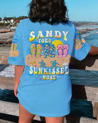 SANDY TOES SUNKISSED NOSE FLIP FLOPS ALL OVER PRINT - TLNT0407232