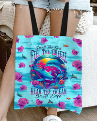 SMELL THE SEA FEEL THE BREEZE DOLPHIN TOTE BAG - TLNT0809235