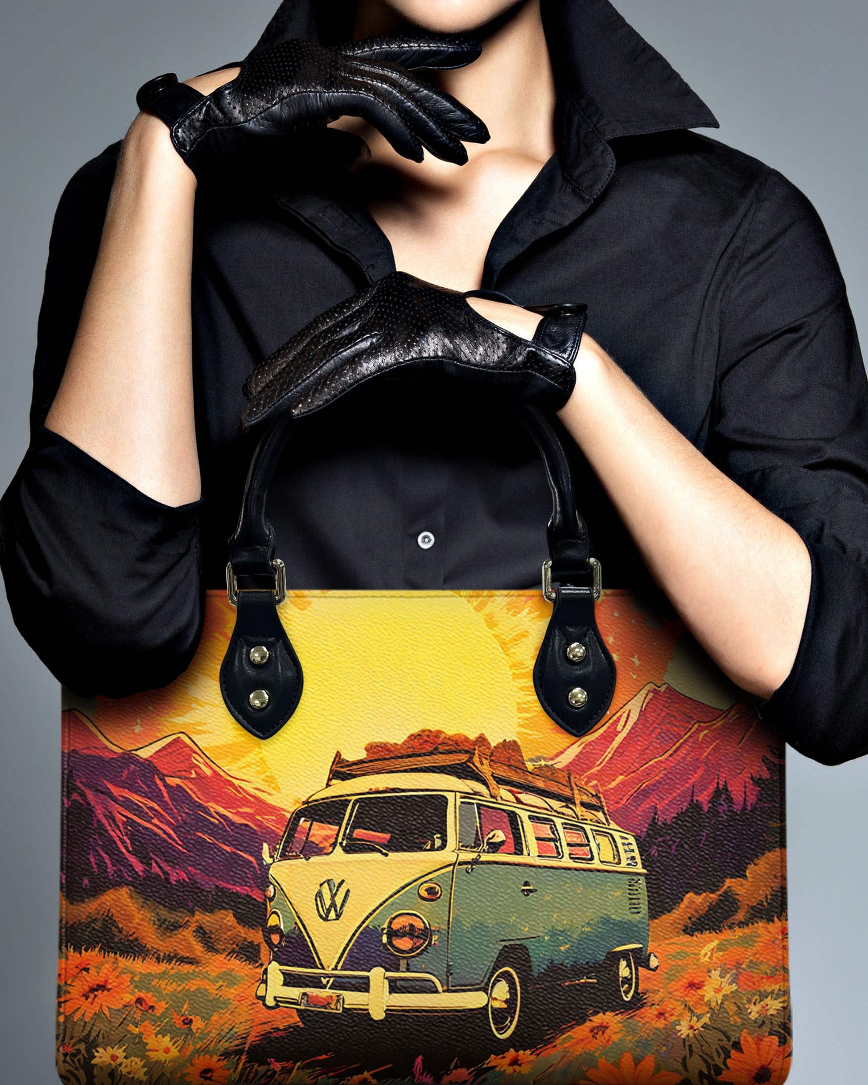 CAMPING SCENE LEATHER HANDBAG - YHHN1208244