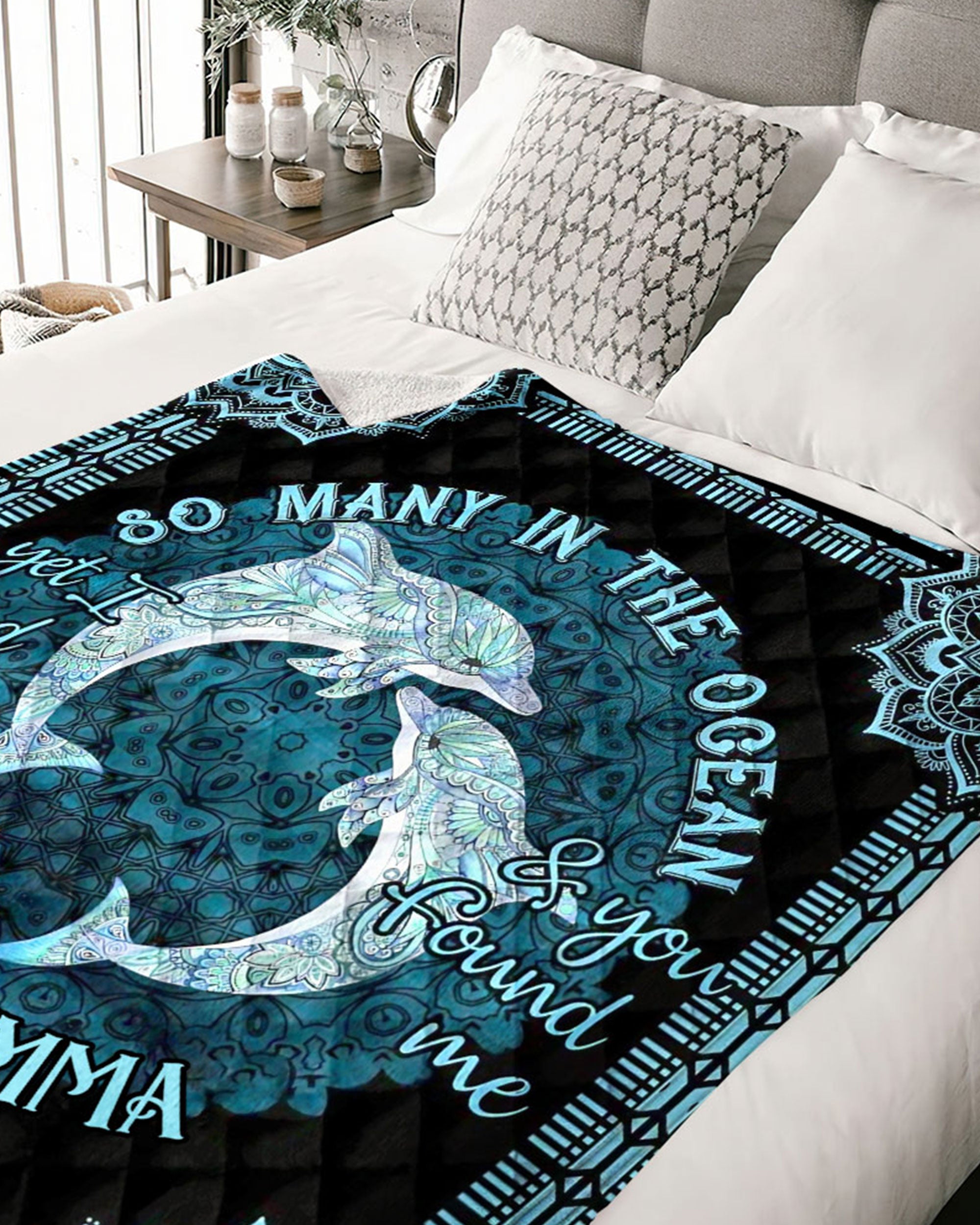 PERSONALIZED SO MANY IN THE OCEAN COUPLE DOLPHIN FLEECE BLANKET - YHHG1702254