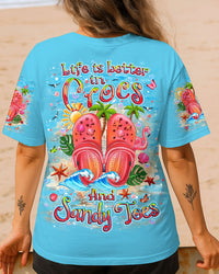 LIFE IS BETTER IN CROCS AND SANDY TOES ALL OVER PRINT - YHHN1208252