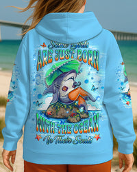 SOME GIRLS ARE JUST BORN SHARK ALL OVER PRINT - YHLT0407254