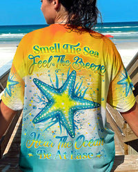 SMELL THE SEA FEEL THE BREEZE STARFISH ALL OVER PRINT - YHLN2707231