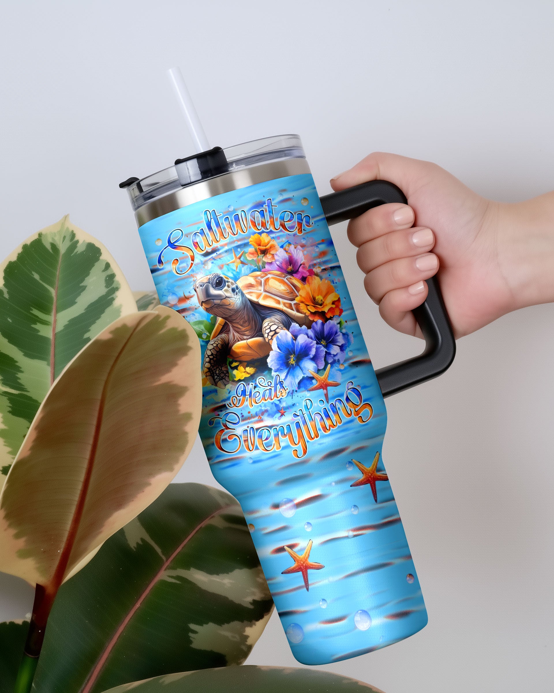 SALTWATER HEALS EVERYTHING TURTLE TUMBLER - YHHN0809254