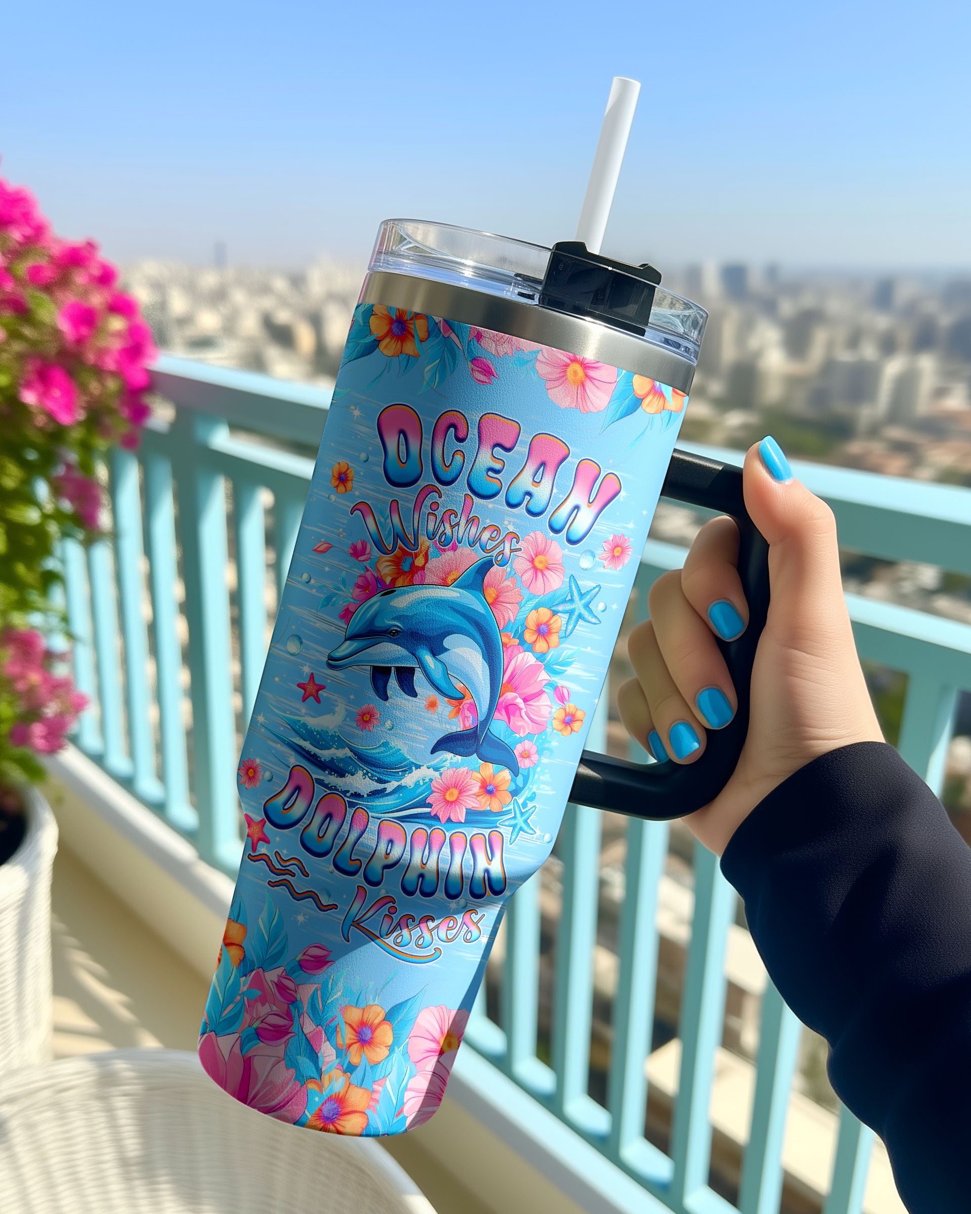 OCEAN WISHES DOLPHIN KISSES TUMBLER - YHHN1709254