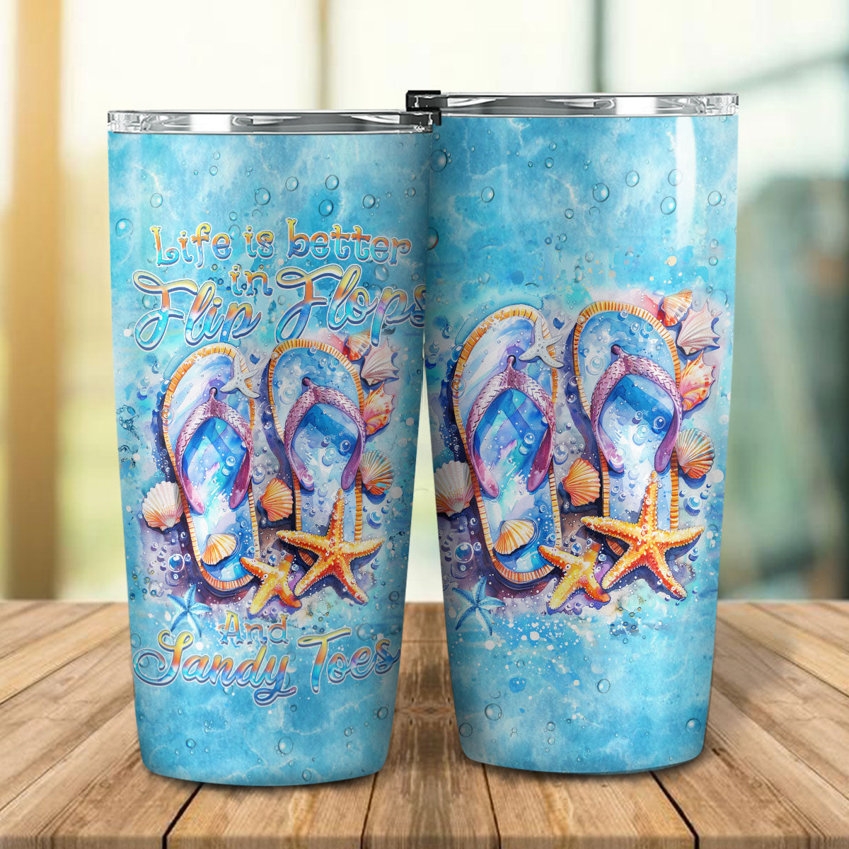 LIFE IS BETTER IN FLIP-FLOPS AND SANDY TOES TUMBLER - YHHN1004247