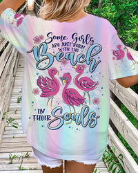 SOME GIRLS ARE JUST BORN FLAMINGO ALL OVER PRINT - TLTR1207233