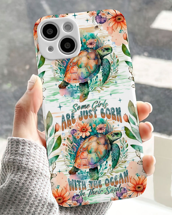 SOME GIRLS ARE JUST BORN TURLTE WATERCOLOR PHONE CASE - TLNT1104242