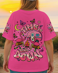 TIME TO WINE DOWN FLAMINGO ALL OVER PRINT - TLNT2108253
