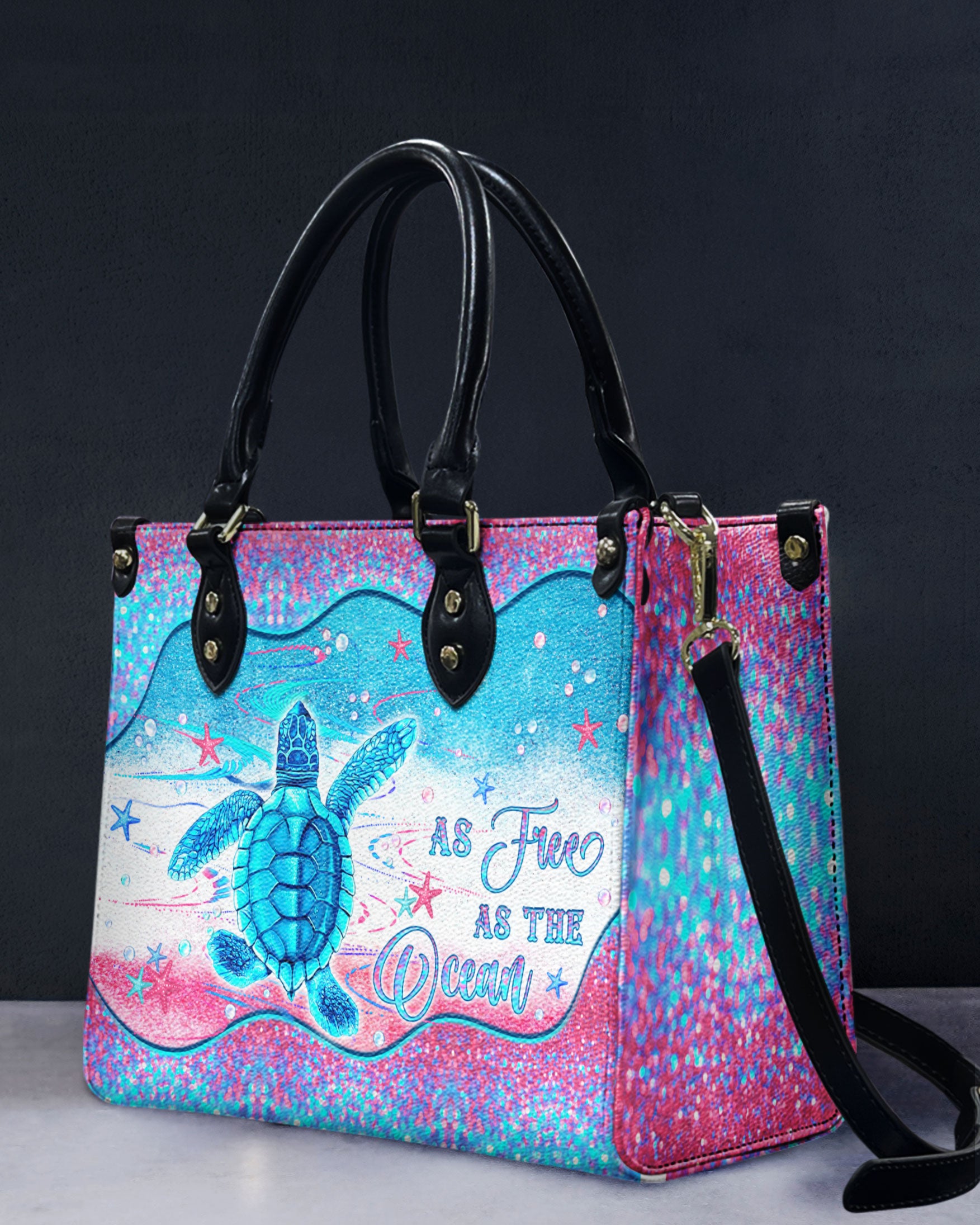 AS FREE AS THE OCEAN TURTLE LEATHER HANDBAG - YHLN2803244