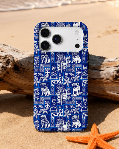 PUG DOG BLUE LAGOON PATCHWORK PHONE CASE - TLTW2208262