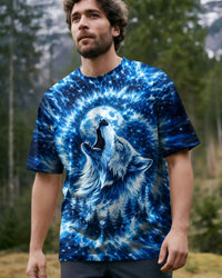 WOLF UNDER MOON BLUE GALAXY SWIRL ALL OVER PRINT - TLTW2201263