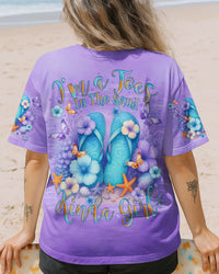 I'M A TOES IN THE SAND KINDA GIRL FLIP FLOPS ALL OVER PRINT - TLTR1704251