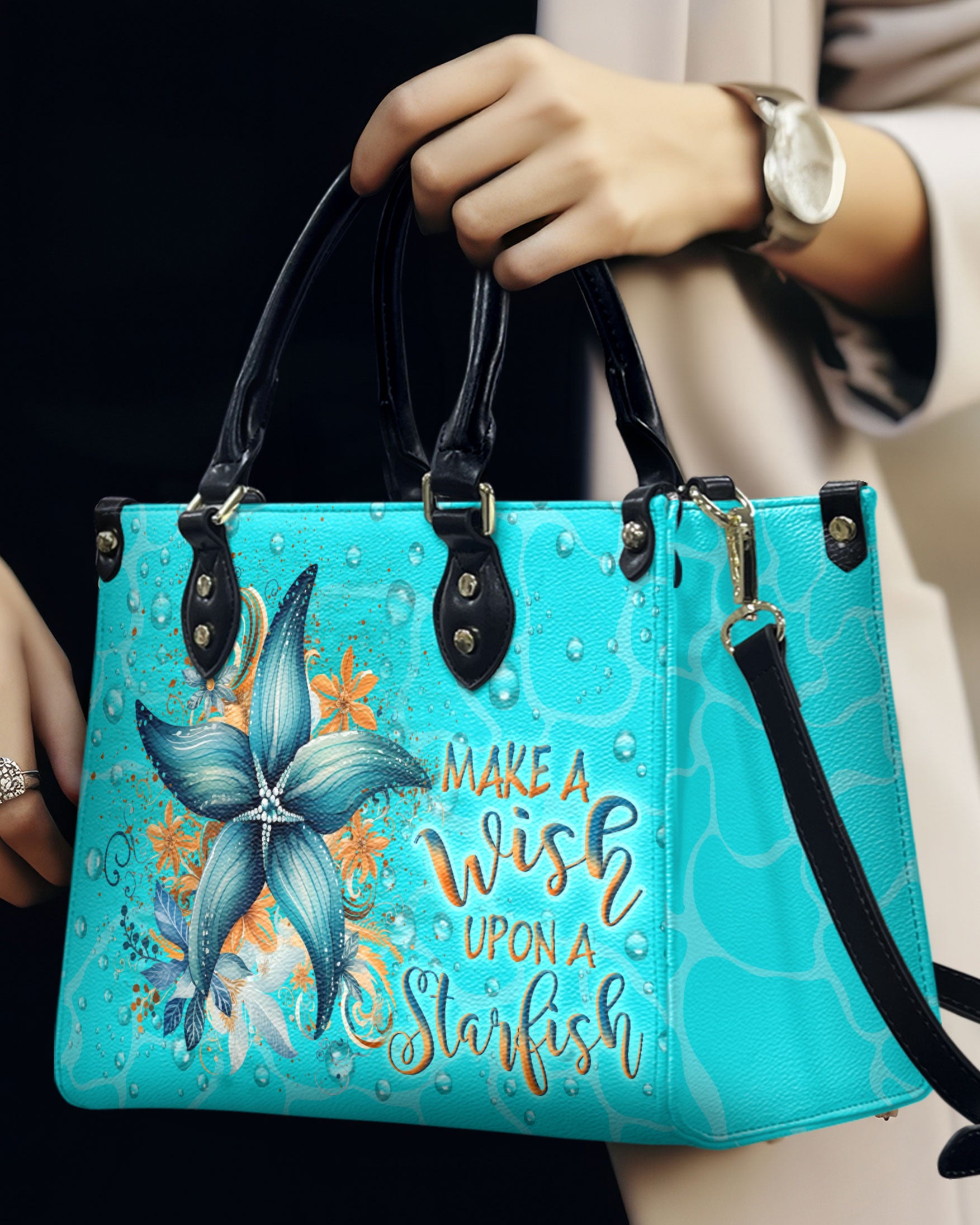 MAKE A WISH UPON A STARFISH LEATHER HANDBAG - YHLN1010244