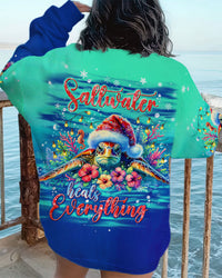 SALTWATER HEALS EVERYTHING TURTLE CHRISTMAS ALL OVER PRINT - TLNT0111233