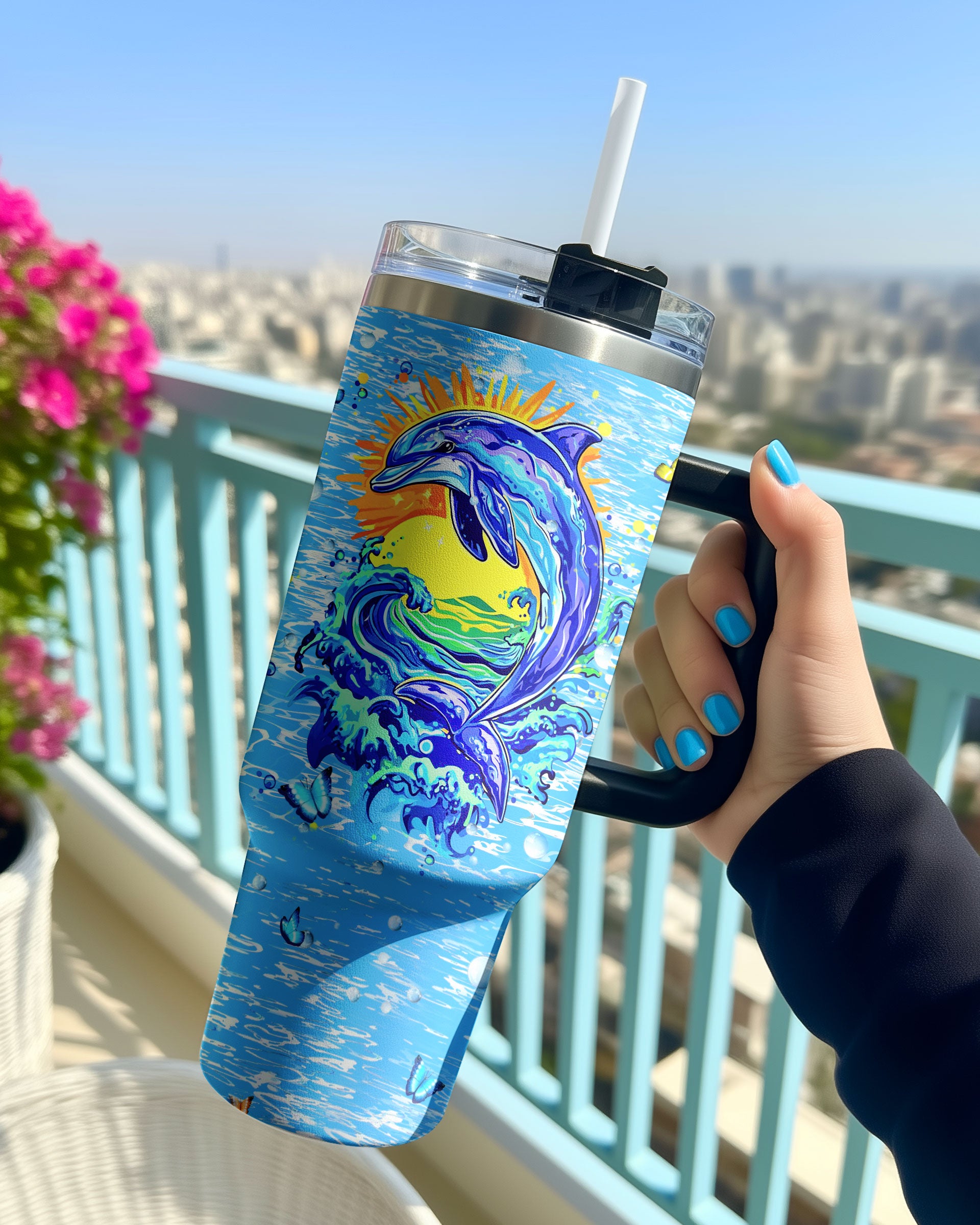 OCEAN WISHES DOLPHIN KISSES TUMBLER - YHHN2708254