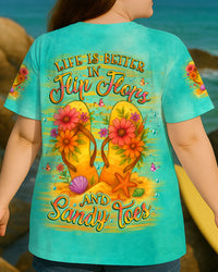 LIFE IS BETTER IN FLIP-FLOPS AND SANDY TOES ALL OVER PRINT - YHLT1306253