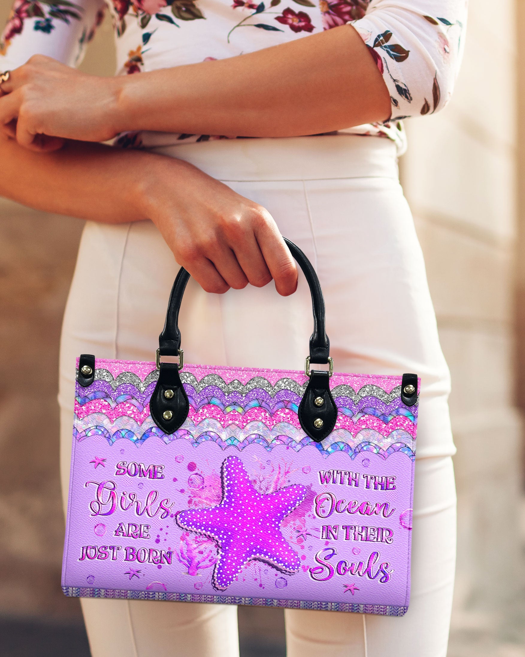 SOME GIRLS ARE JUST BORN STARFISH LEATHER HANDBAG - YHLT2106244