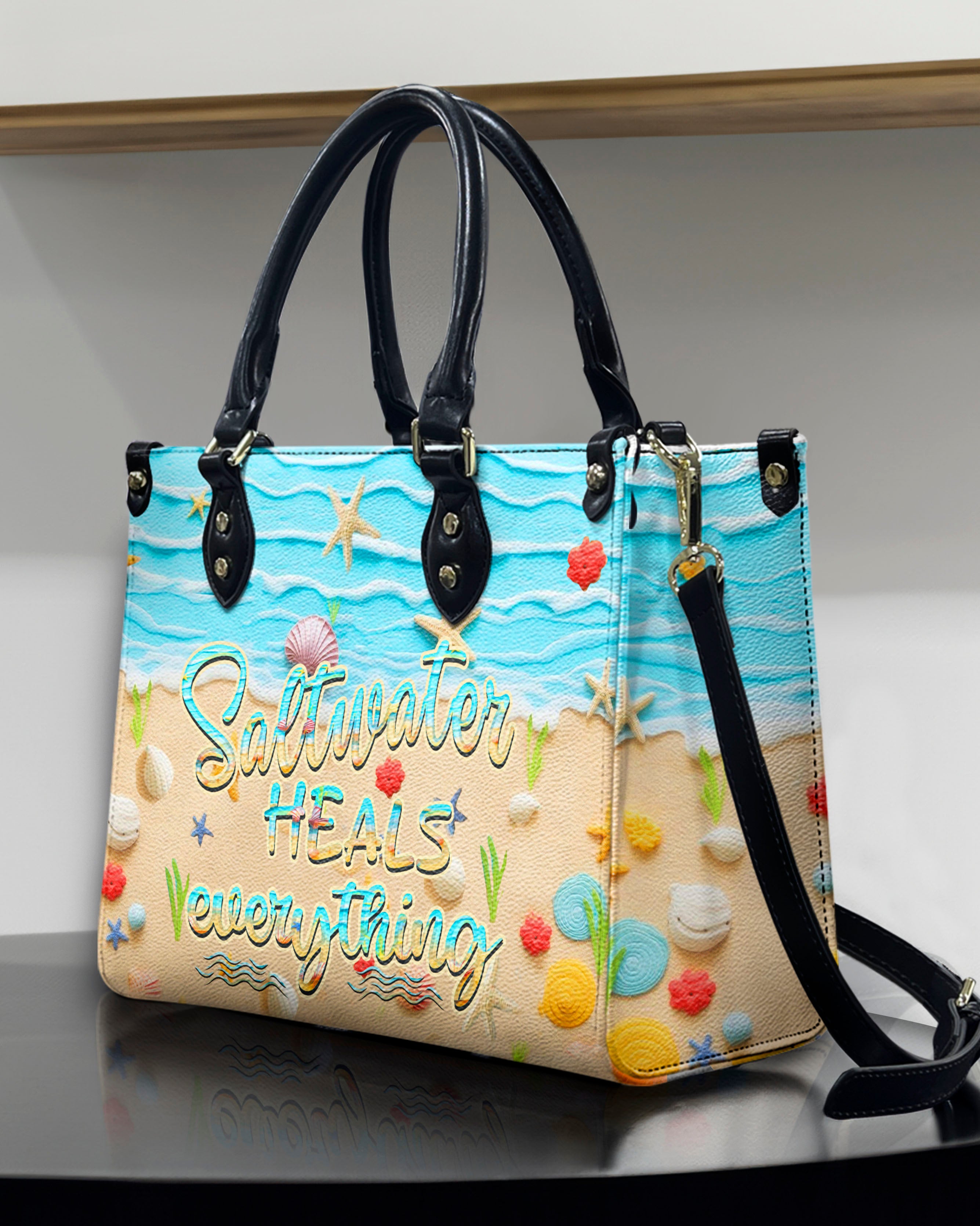 SALTWATER HEALS EVERYTHING LEATHER HANDBAG - YHHN1806242