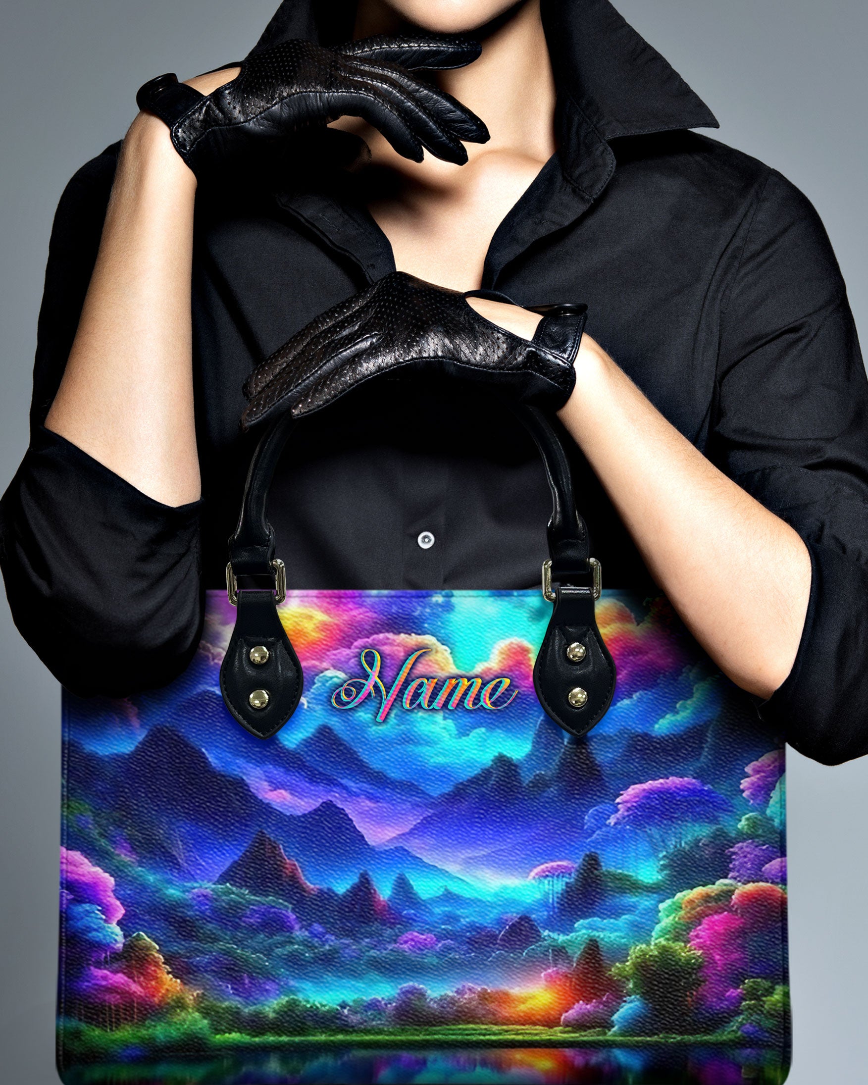 GLOWING NATURE SCENE LEATHER HANDBAG - YHLT2412244