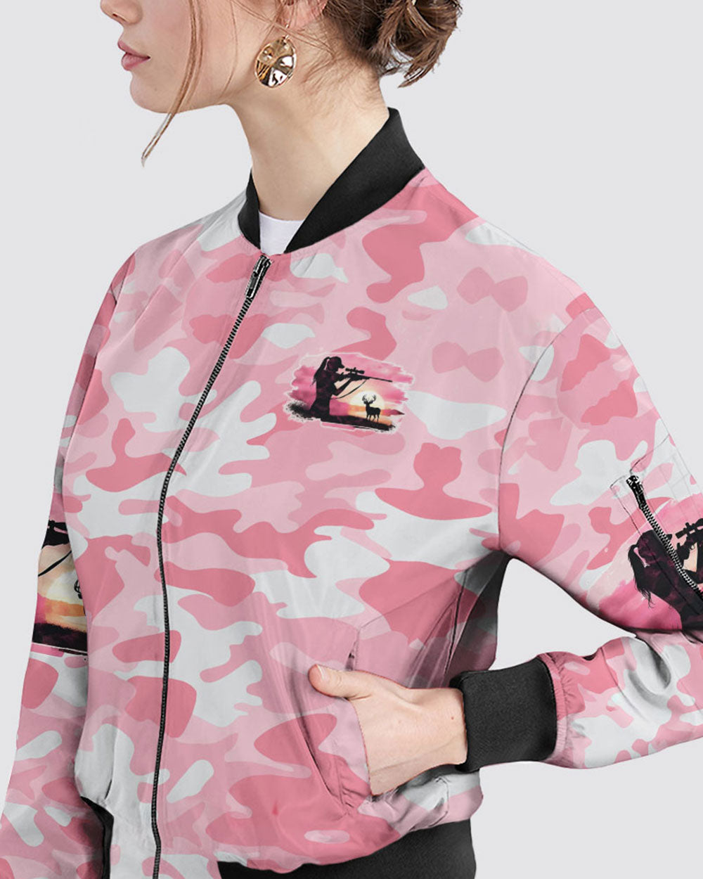 PRETTY IN PINK HUNTING BOMBER JACKET - TYQY0111248