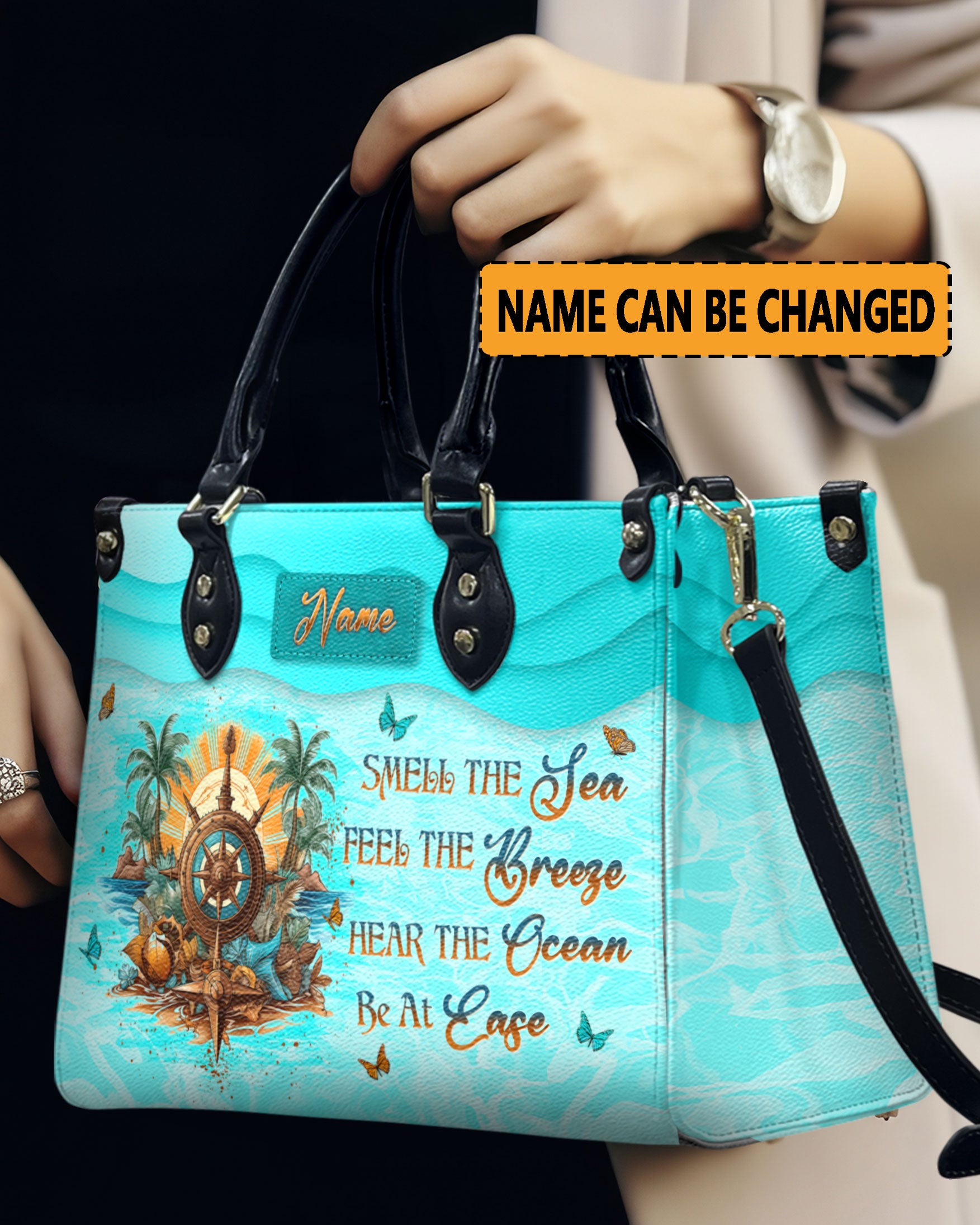 SMELL THE SEA FEEL THE BREEZE LEATHER HANDBAG - YHLN1706242