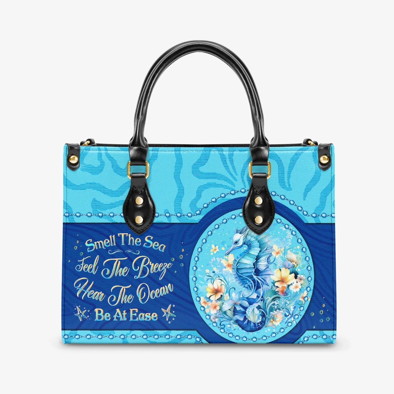 SMELL THE SEA FEEL THE BREEZE SEAHORSE LEATHER HANDBAG - YHLT2503244