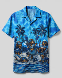 BEACH PARTY DACHSHUND DOG CAMP SHIRT - TLHN2807266