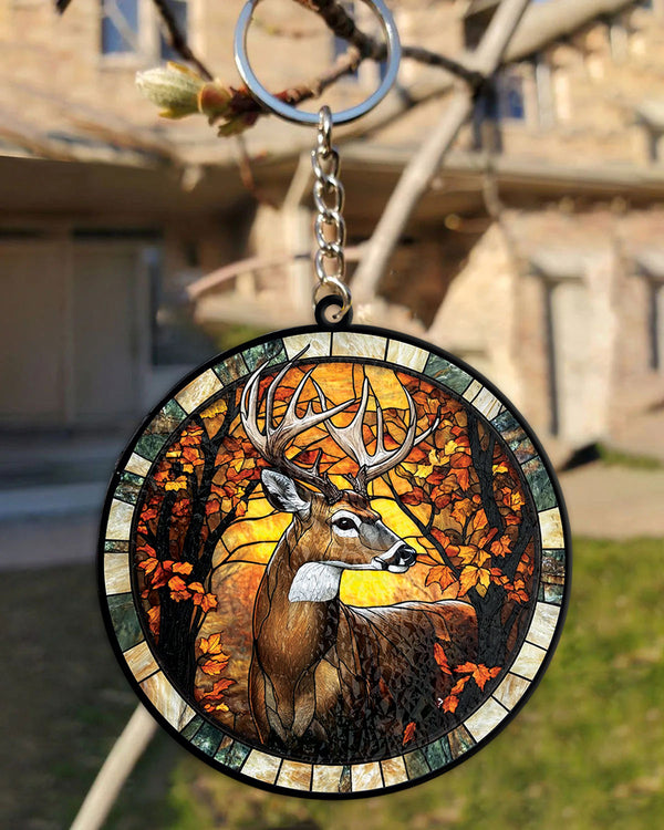 DEER STAINED GLASS ORNAMENT & KEYCHAIN - YHHN2209255