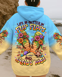LIFE IS BETTER IN FLIP-FLOPS AND SANDY TOES ALL OVER PRINT  - TLNT0610251