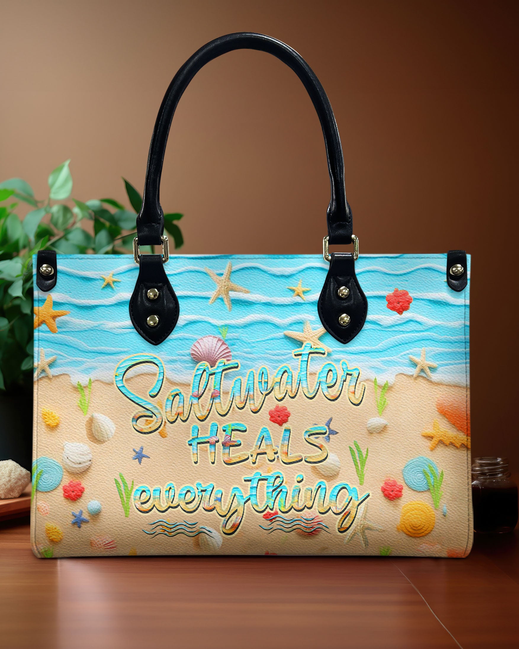 SALTWATER HEALS EVERYTHING LEATHER HANDBAG - YHHN1806242