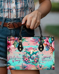 DOLPHIN IS MY SPIRIT ANIMAL LEATHER HANDBAG - TLNT0204245