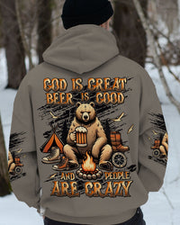 GOD IS GREAT BEER IS GOOD BEAR ALL OVER PRINT  - TLNT0608251