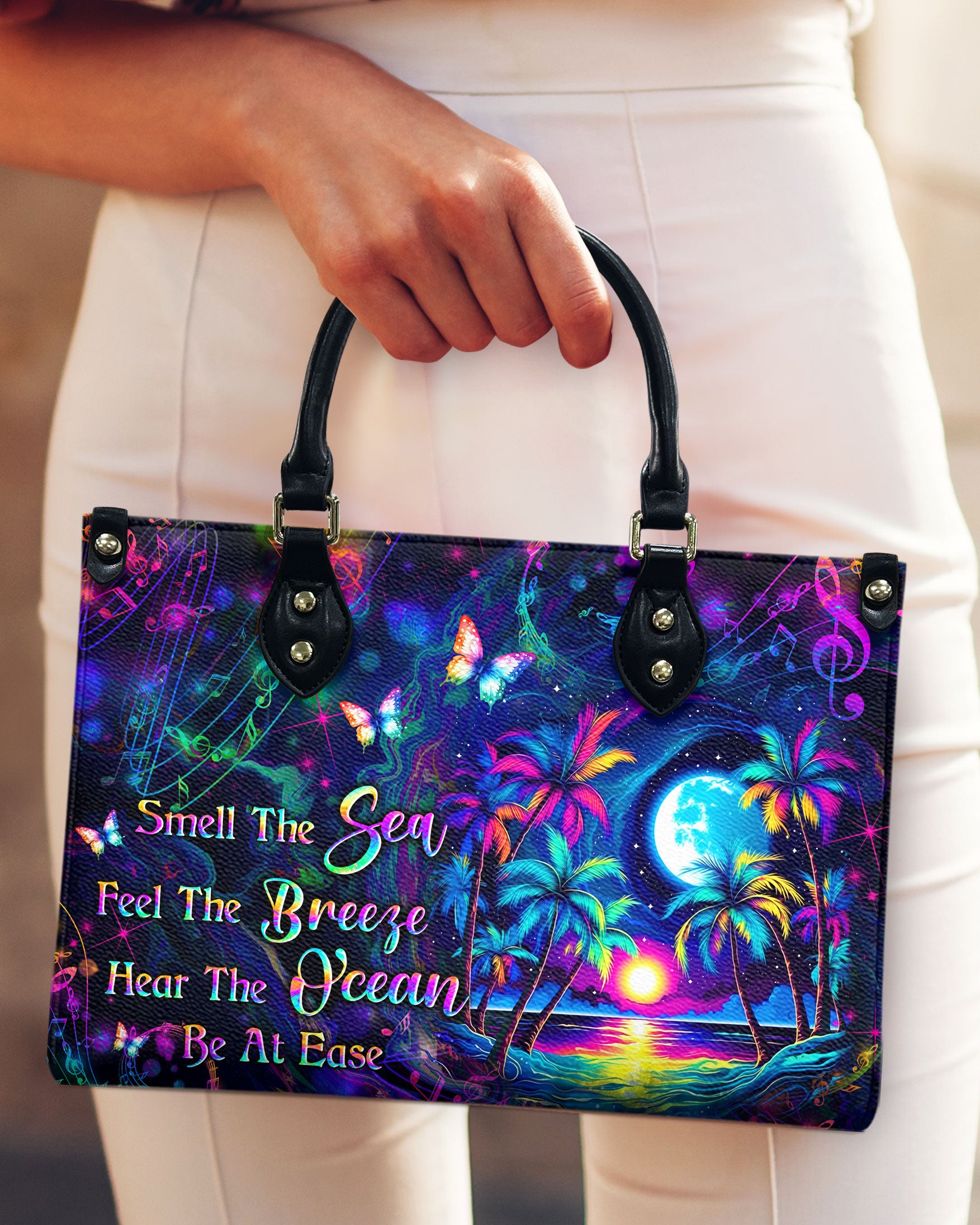 SMELL THE SEA FEEL THE BREEZE STARFISH LEATHER HANDBAG - YHLN2703241