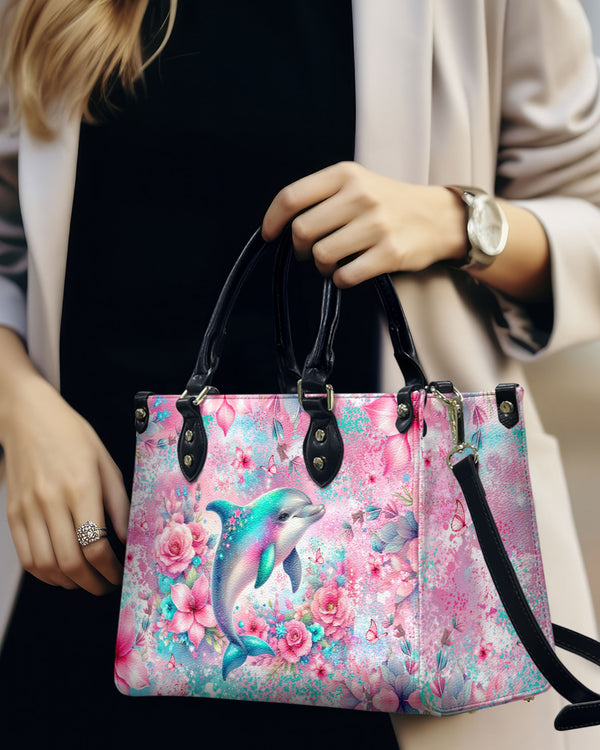 DOLPHIN FLORAL LEATHER HANDBAG - YHLT1107242