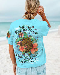 SMELL THE SEA FEEL THE BREEZE TURTLE ALL OVER PRINT - TLTW1407233
