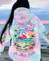 SOME GIRLS ARE JUST BORN FLAMINGO ALL OVER PRINT - TLTW1711232