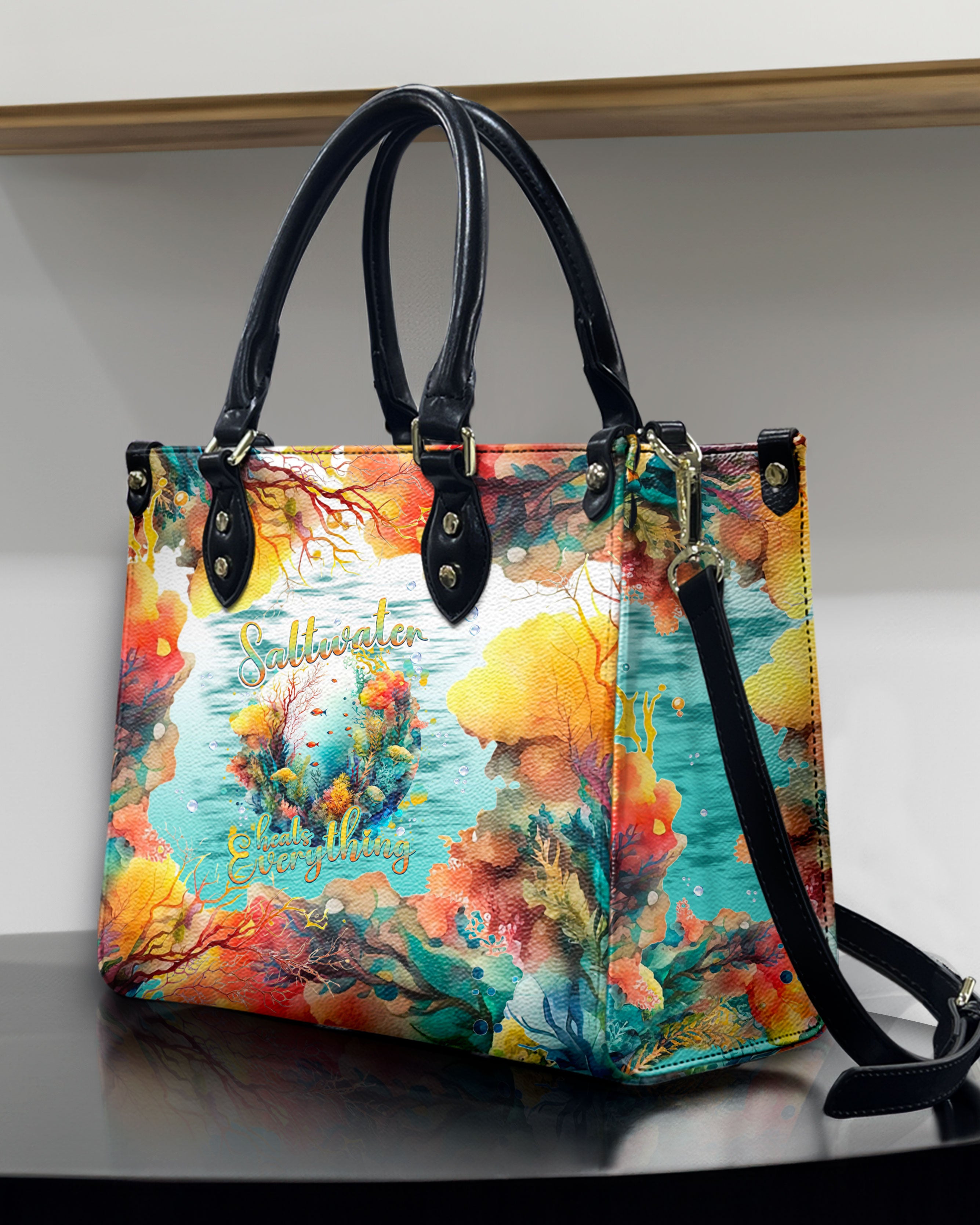 SALTWATER HEALS EVERYTHING LEATHER HANDBAG - TLNT2903242