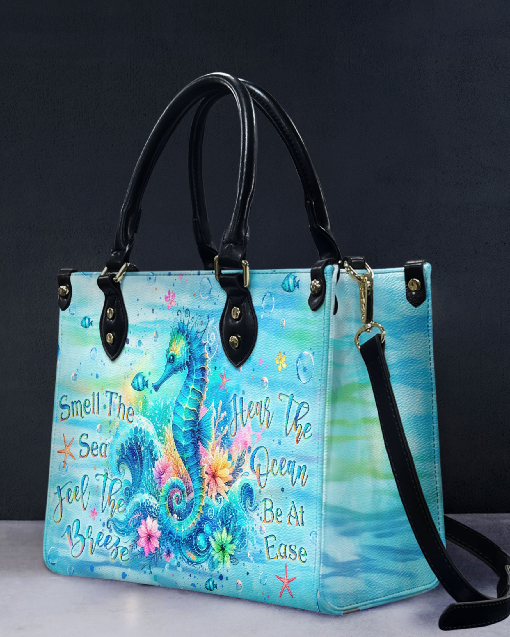 SMELL THE SEA FEEL THE BREEZE LEATHER HANDBAG - YHLT1408244