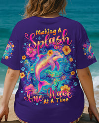 MAKING A SPLASH ONE WAVE AT A TIME DOLPHIN ALL OVER PRINT - TLTW0906252