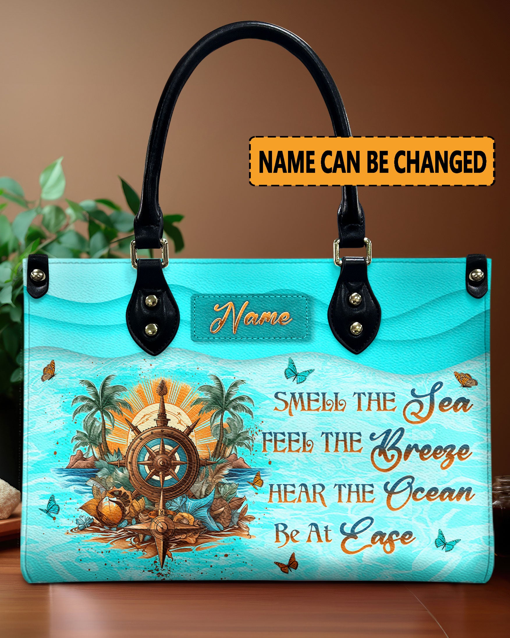 SMELL THE SEA FEEL THE BREEZE LEATHER HANDBAG - YHLN1706242