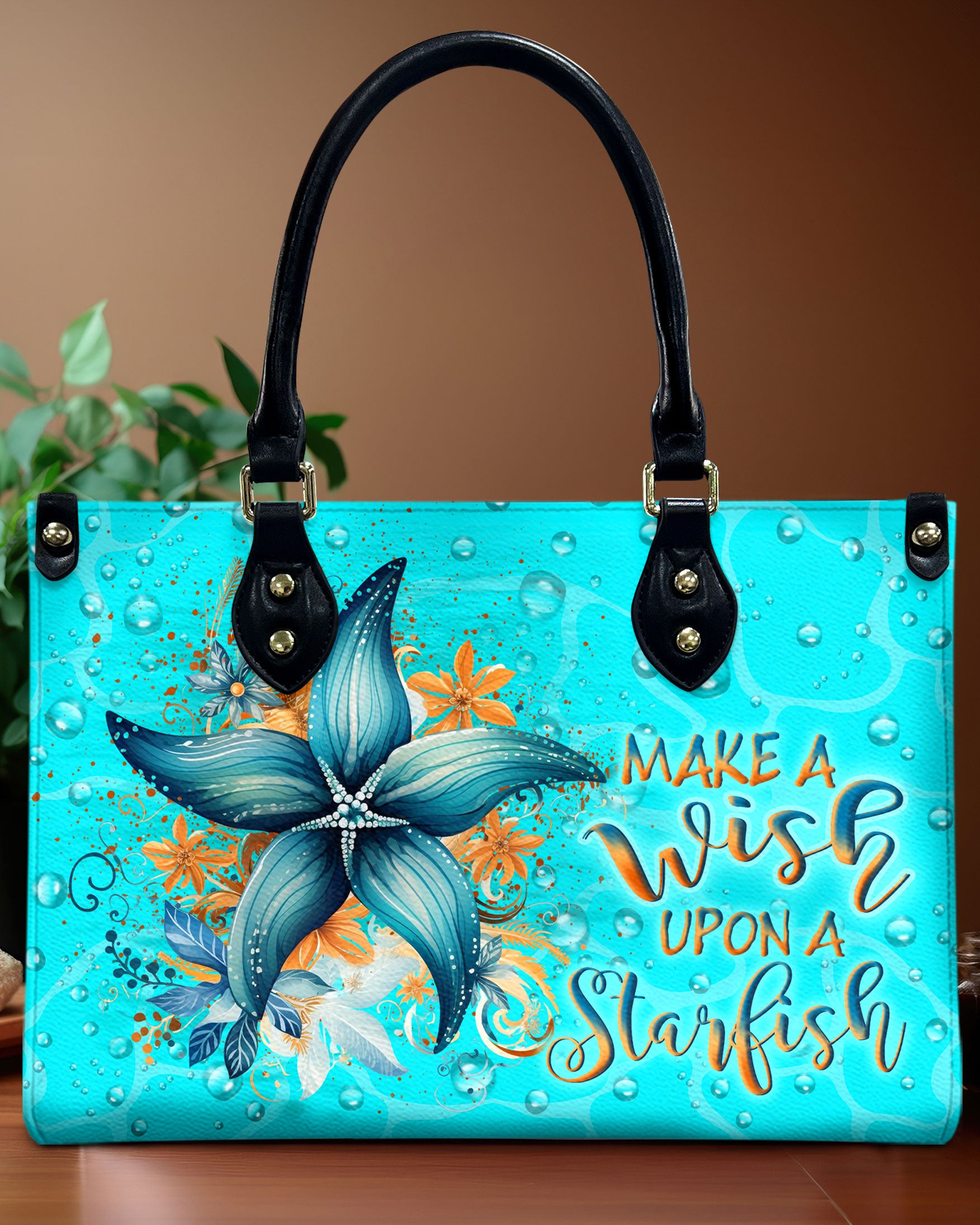 MAKE A WISH UPON A STARFISH LEATHER HANDBAG - YHLN1010244