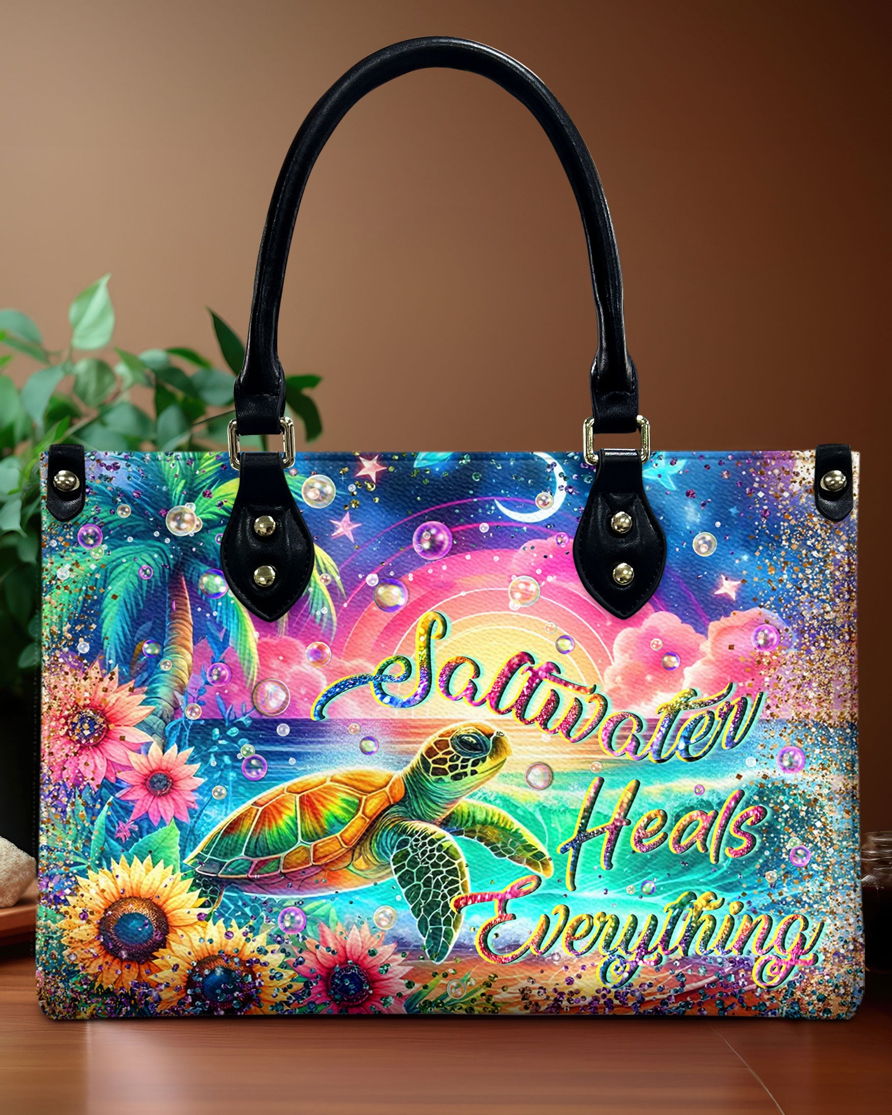 SALTWATER HEALS EVERYTHING LEATHER HANDBAG - YHLN0107244