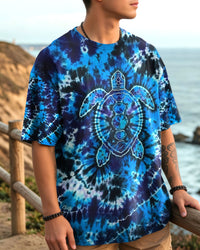 BLUE TURTLE TIE DYE ALL OVER PRINT - YHHN1812252