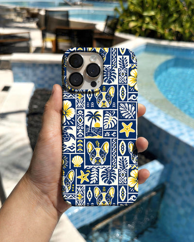 ALOHA FRENCH BULLDOG PATCHWORK PHONE CASE - TLNT2208262