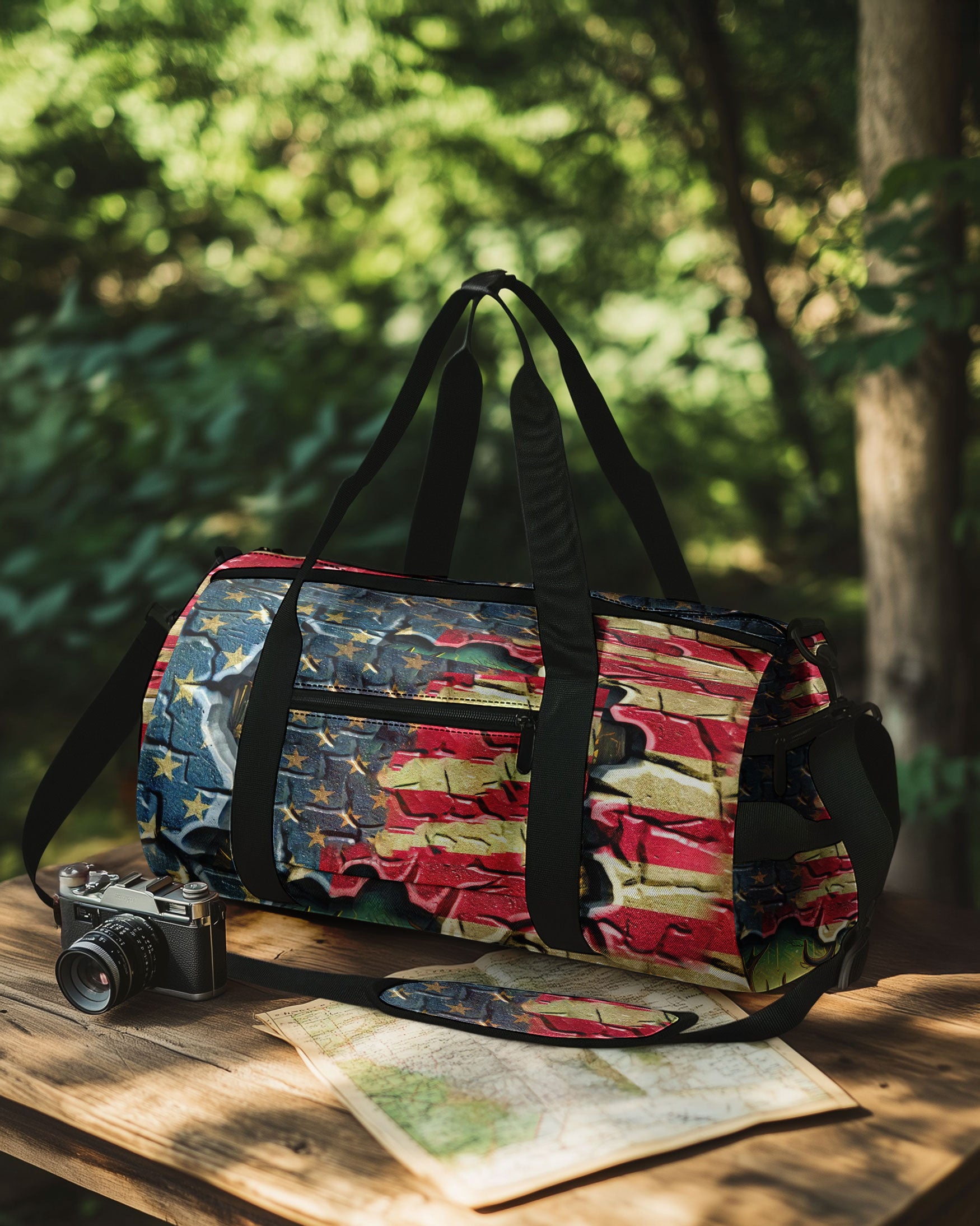 DEER FOREST AMERICAN FLAG TRAVELLING BAG - YHLT1609251