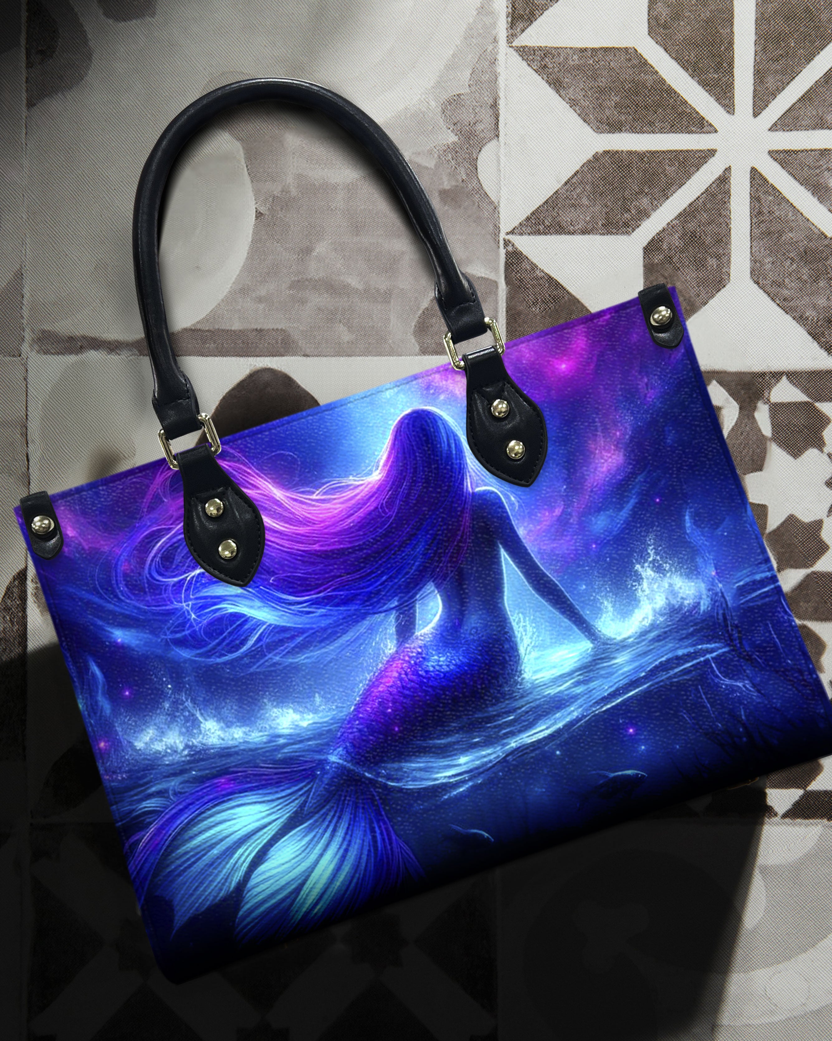 GLOWING OCEAN MERMAID LEATHER HANDBAG - YHHN2712242