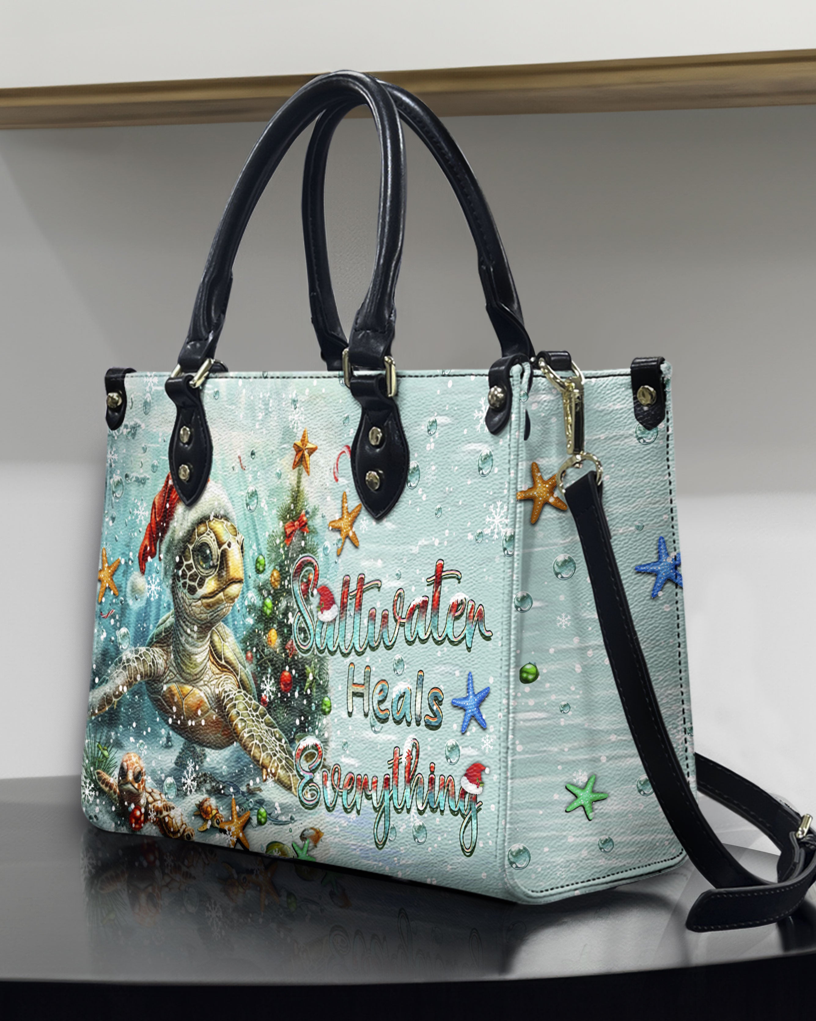 SALTWATER HEALS EVERYTHING CHRISTMAS LEATHER HANDBAG - YHHN2310244